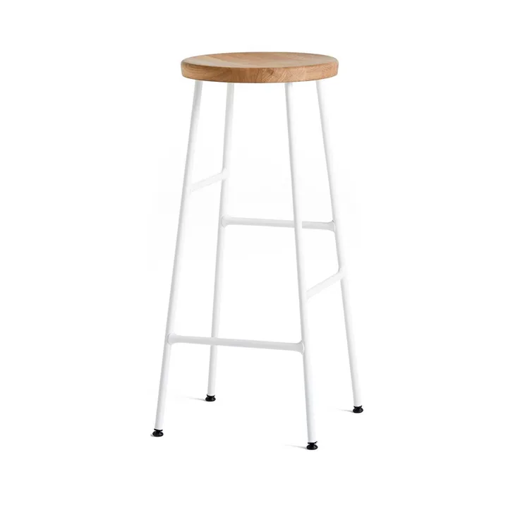 Cornet ronde barkruk 75 cm - Oiled oak-cream white - HAY