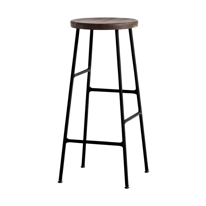 Cornet ronde barkruk 75 cm - Smoked oiled oak-soft black - HAY
