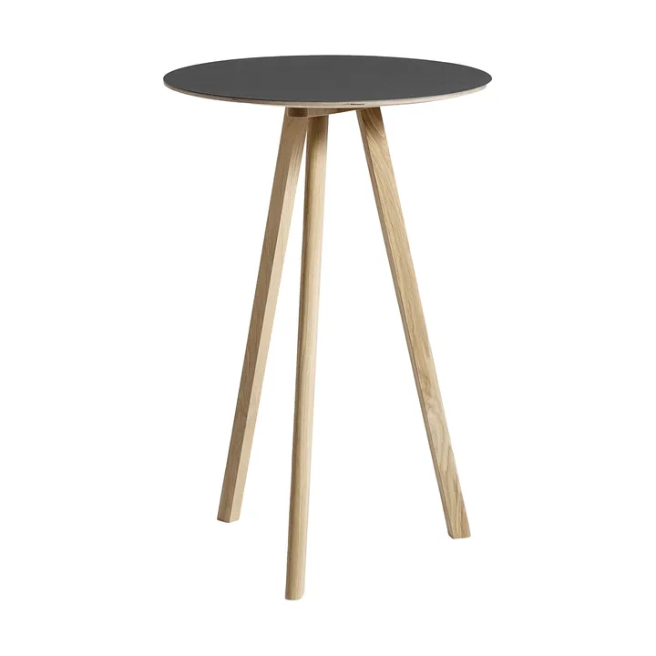 CPH20 2.0 bartafel Ø70 cm - Black linoleum-gelakt eiken - HAY