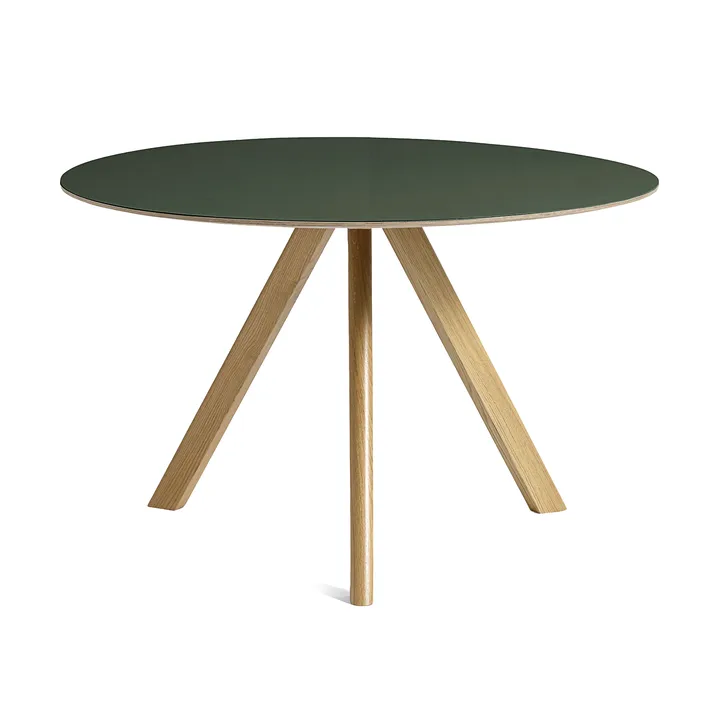 CPH20 2.0 eettafel Ø120 cm - Green linoleum-gelakt eiken - HAY