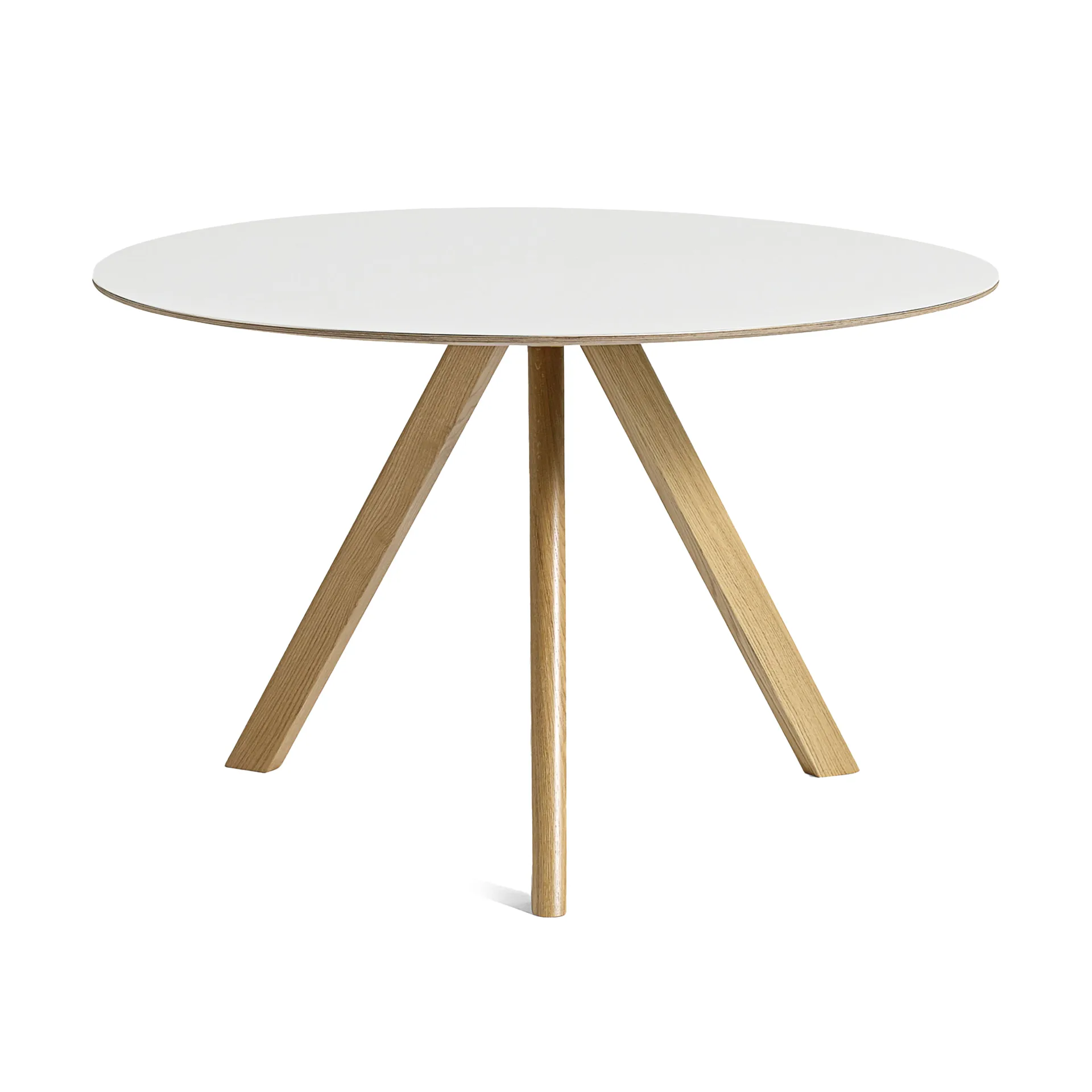 CPH20 2.0 eettafel Ø120 cm, White laminate-gelakt eiken HAY