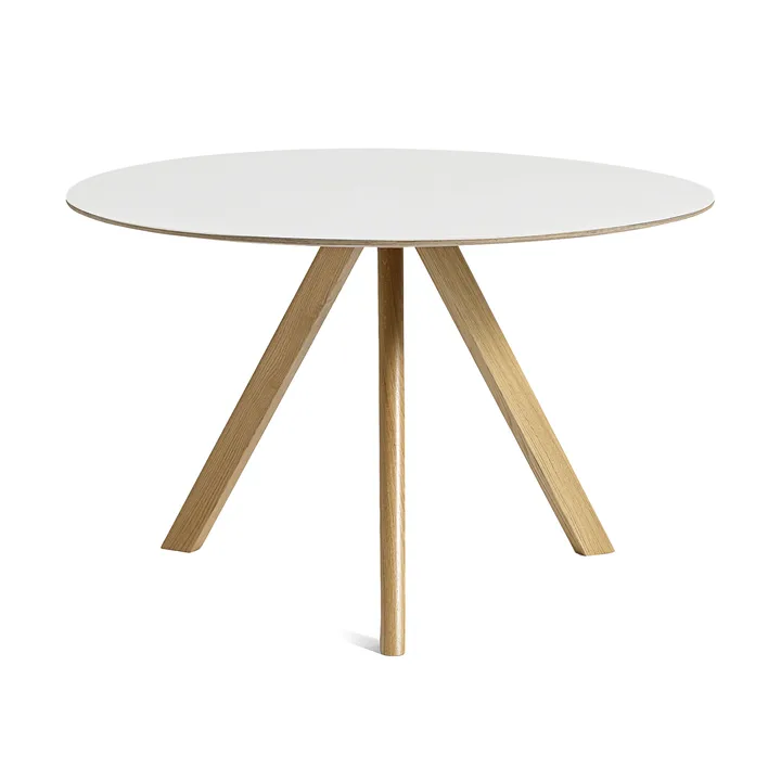 CPH20 2.0 eettafel Ø120 cm - White laminate-gelakt eiken - HAY
