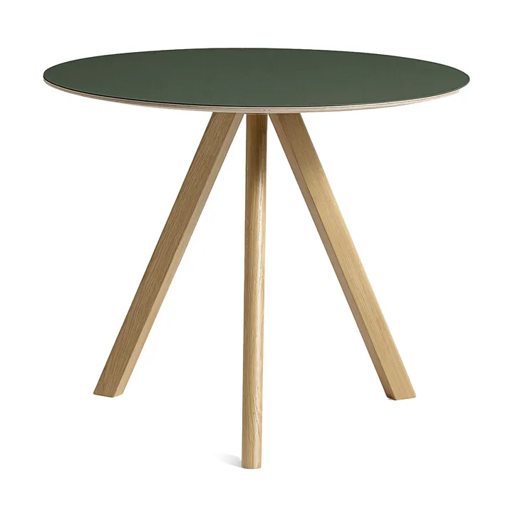 CPH20 2.0 eettafel Ø90 cm - Green linoleum-gelakt eiken - HAY
