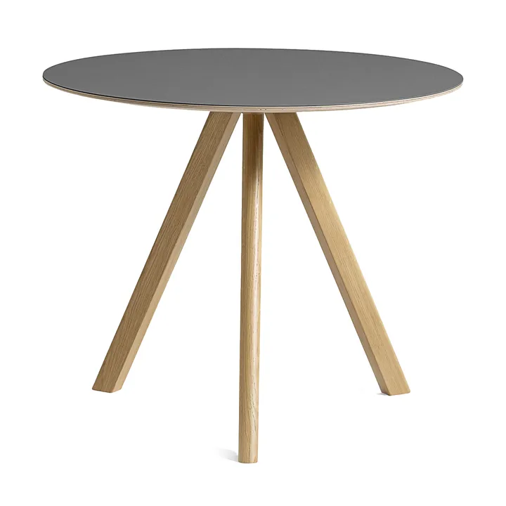 CPH20 2.0 eettafel Ø90 cm - Grey linoleum-gelakt eiken - HAY