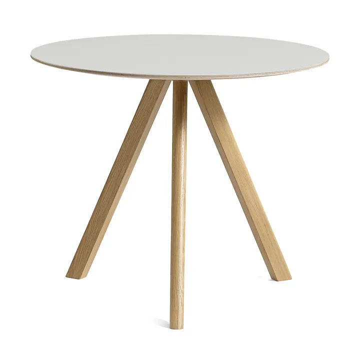 CPH20 2.0 eettafel Ø90 cm - Off white linoleum-gelakt eiken - HAY