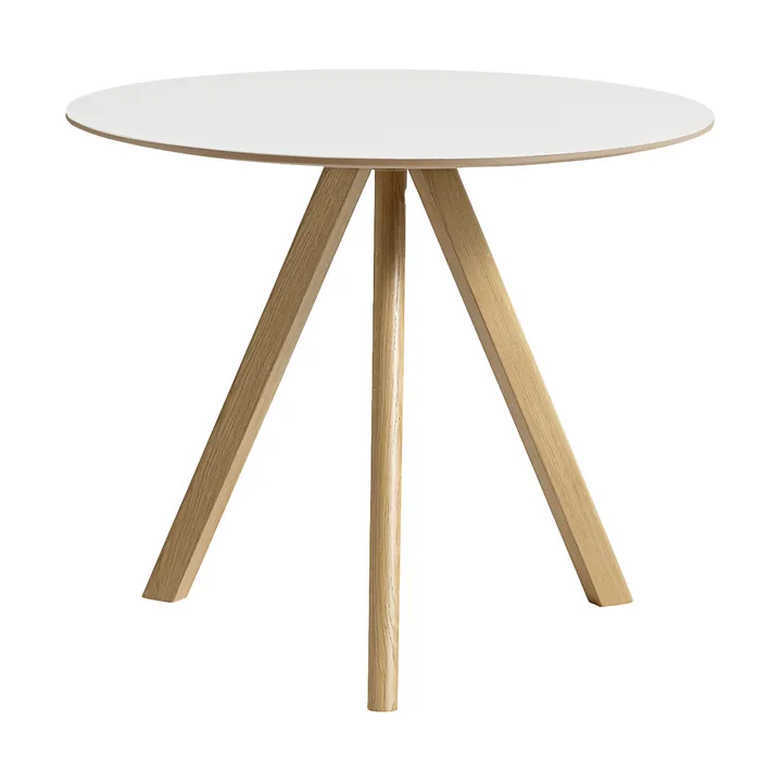 CPH20 2.0 eettafel Ø90 cm - White laminate-gelakt eiken - HAY