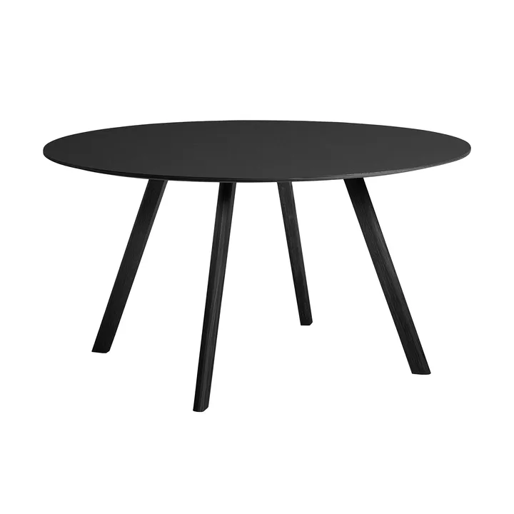 CPH25 2.0 eettafel Ø140 cm - Black laminate-black lacquered oak - HAY