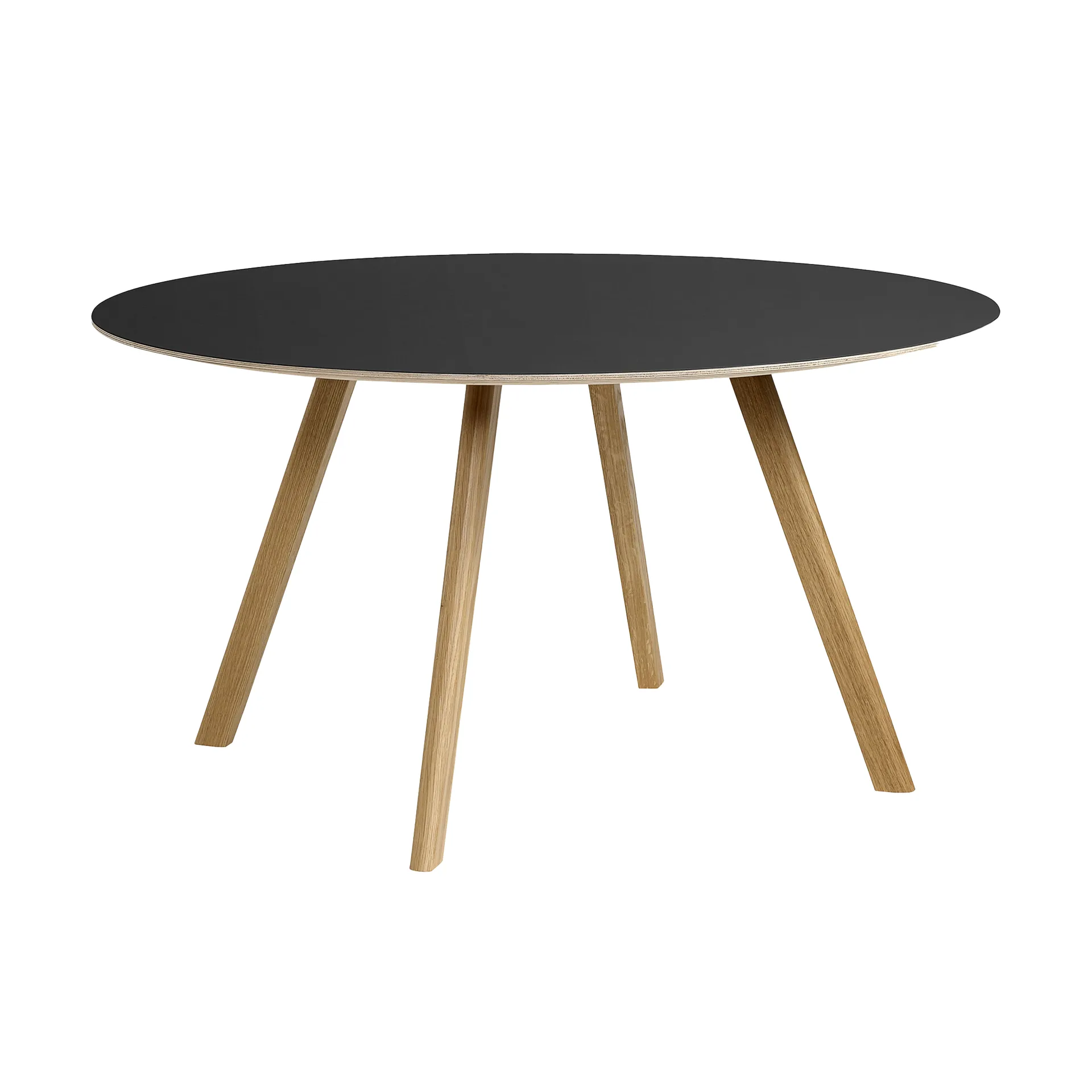 CPH25 2.0 eettafel Ø140 cm, Black laminate-gelakt eiken HAY