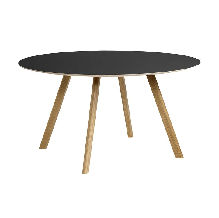 CPH25 2.0 eettafel Ø140 cm - Black laminate-gelakt eiken - HAY
