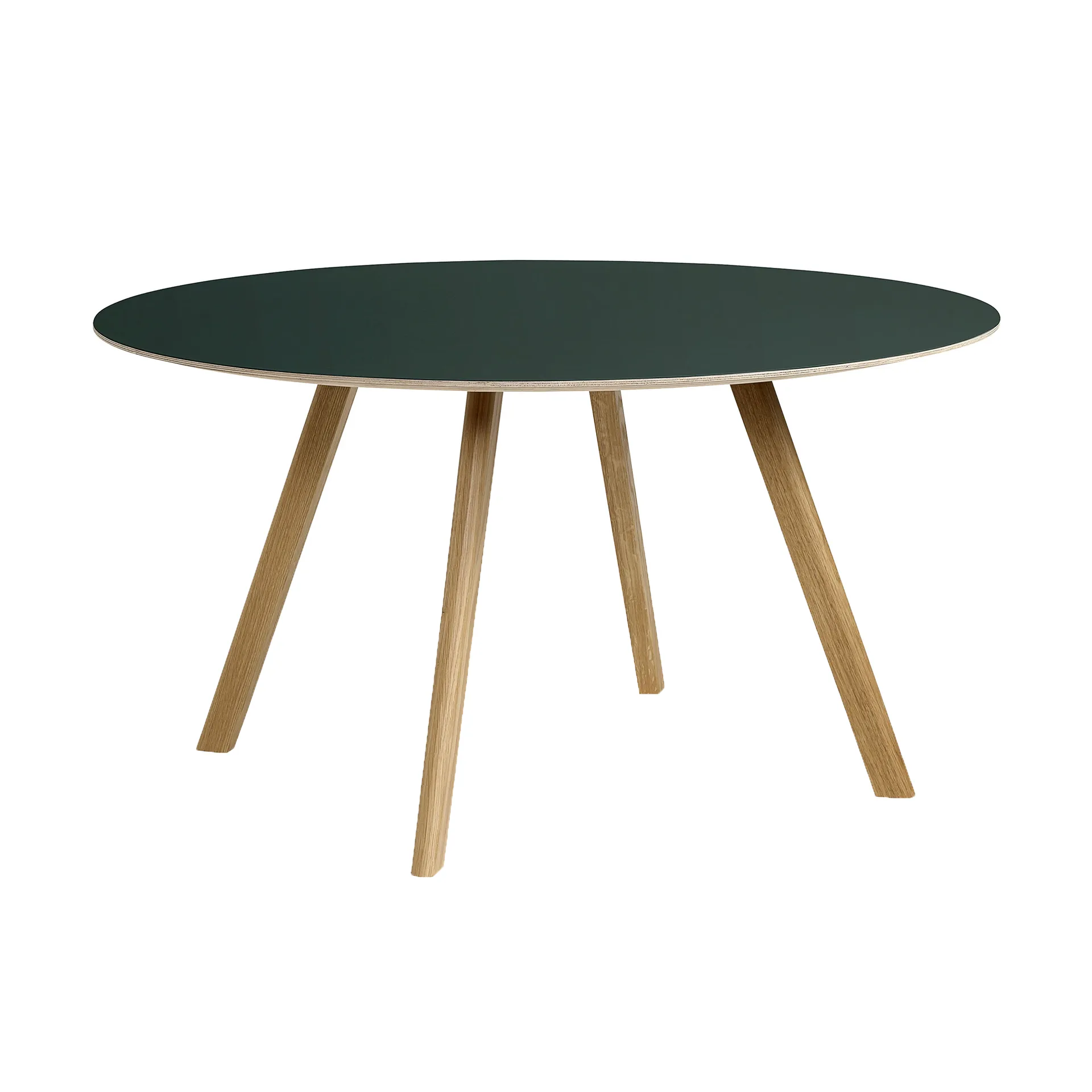 CPH25 2.0 eettafel Ø140 cm, Green linoleum-gelakt eiken HAY