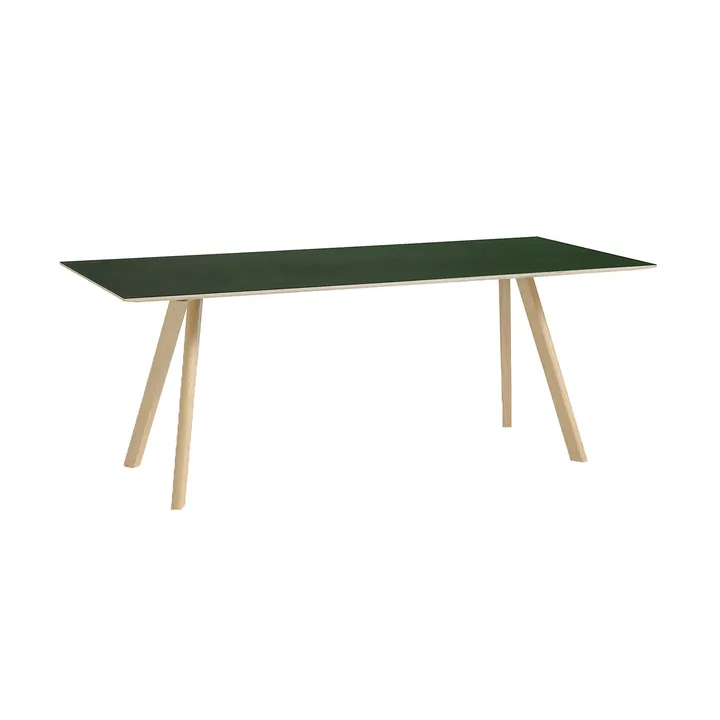 CPH30 2.0 eettafel 90x200 cm - Groen linoleum-gelakt eiken - HAY