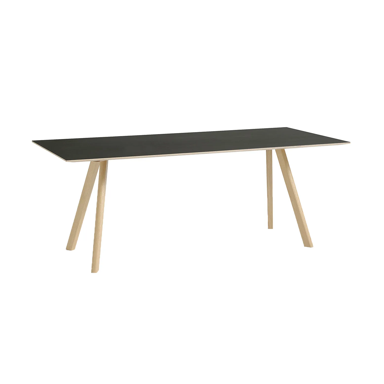 CPH30 2.0 eettafel 90x200 cm, Zwart linoleum-gelakt eiken HAY
