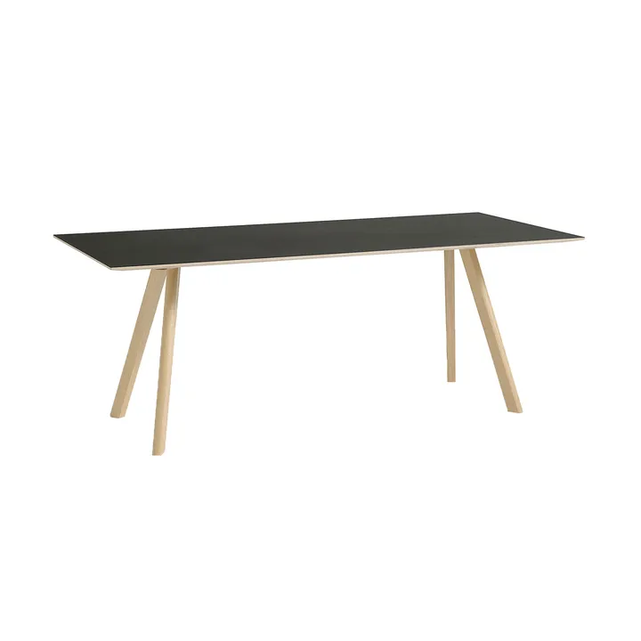 CPH30 2.0 eettafel 90x200 cm - Zwart linoleum-gelakt eiken - HAY