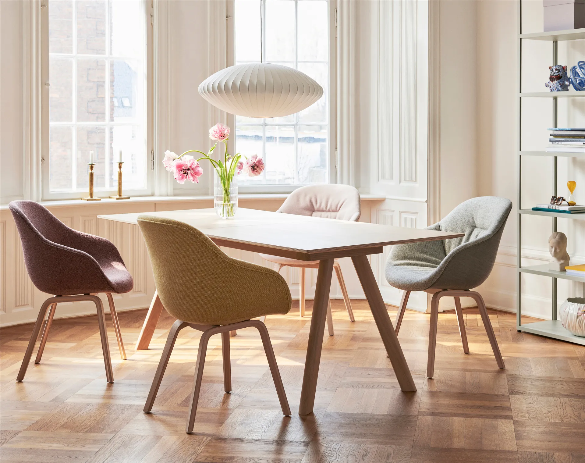 CPH30 2.0 eettafel 90x250 cm, Off white linoleum-gelakt eiken HAY