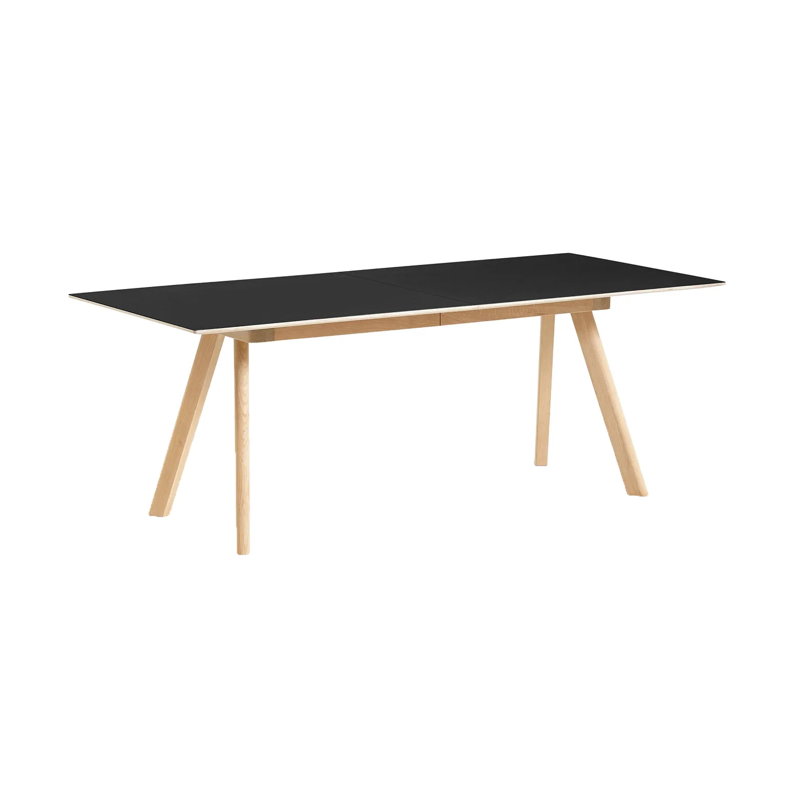 CPH30 2.0 uitschuifbare eettafel 90x200 cm, Black linoleum-gelakt eiken HAY