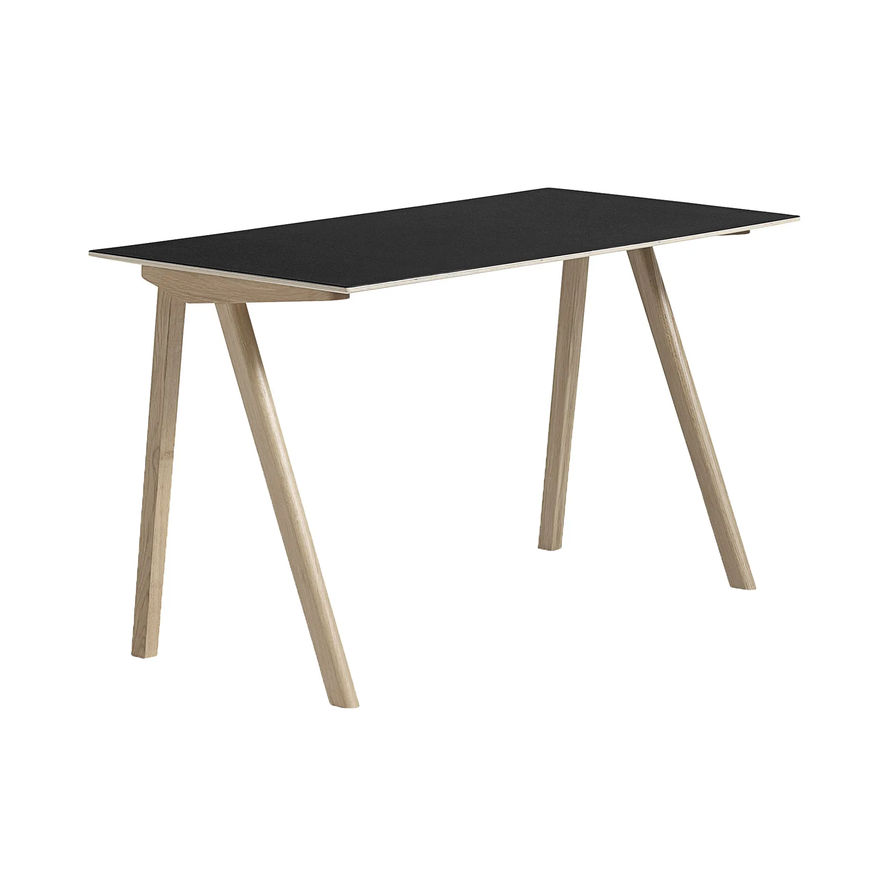 CPH90 2.0 bureau 65x130 cm, Black linoleum-gelakt eiken HAY