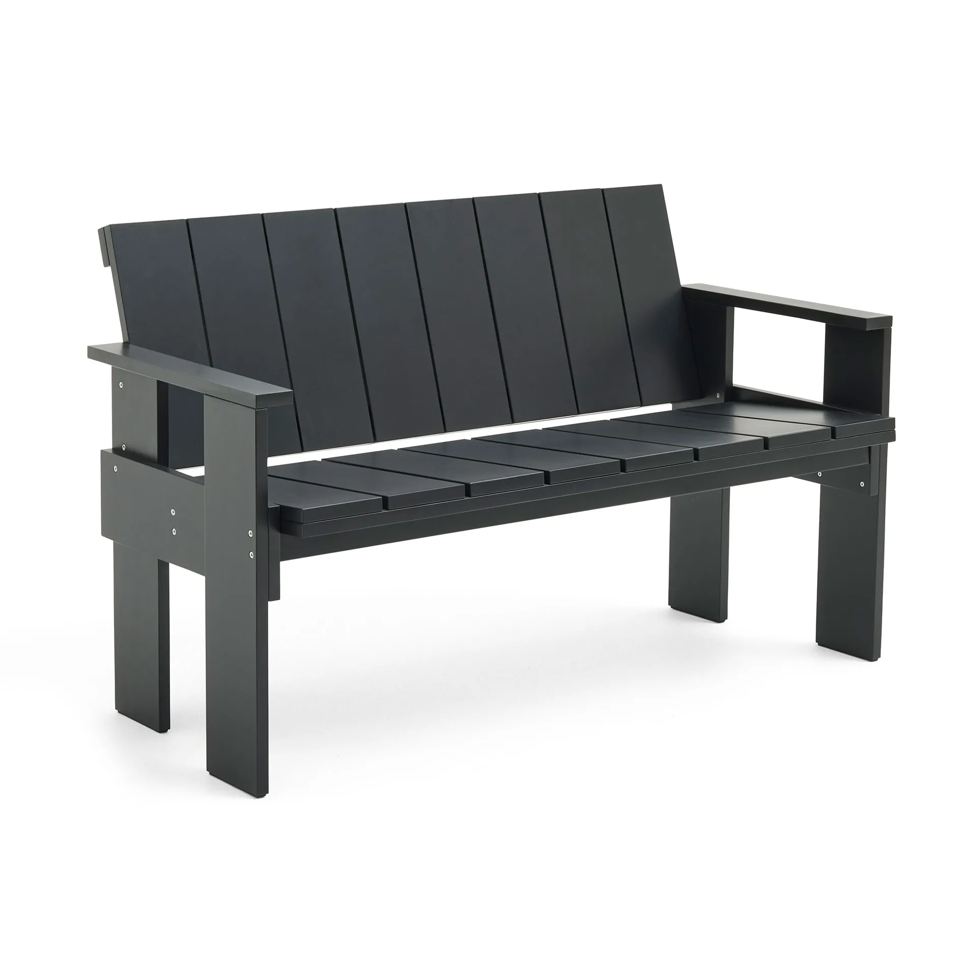 Crate Dining Bench bank gelakt sparrenhout, Black HAY