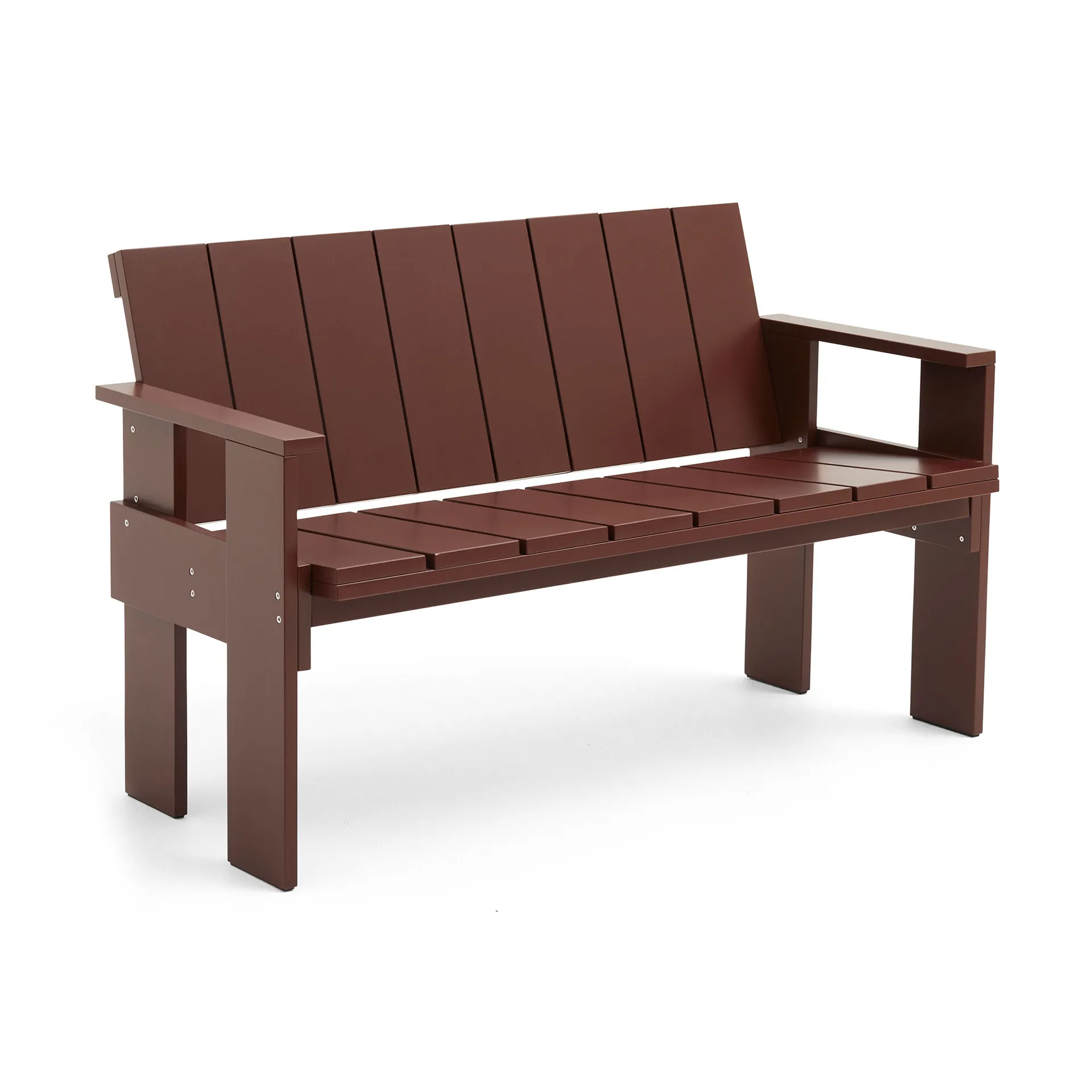Crate Dining Bench bank gelakt sparrenhout, iron red HAY
