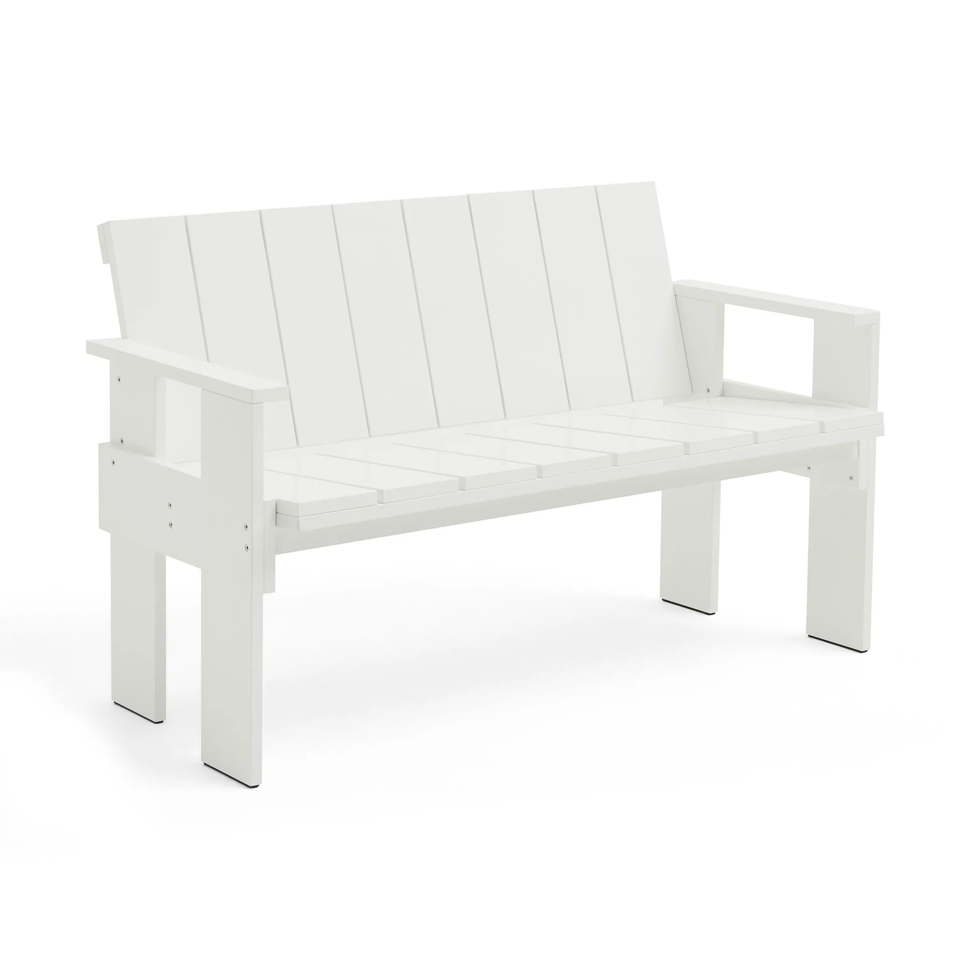 Crate Dining Bench bank gelakt sparrenhout, White HAY