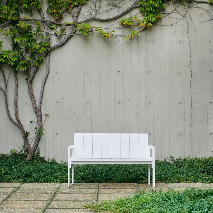 Crate Dining Bench bank gelakt sparrenhout, White HAY
