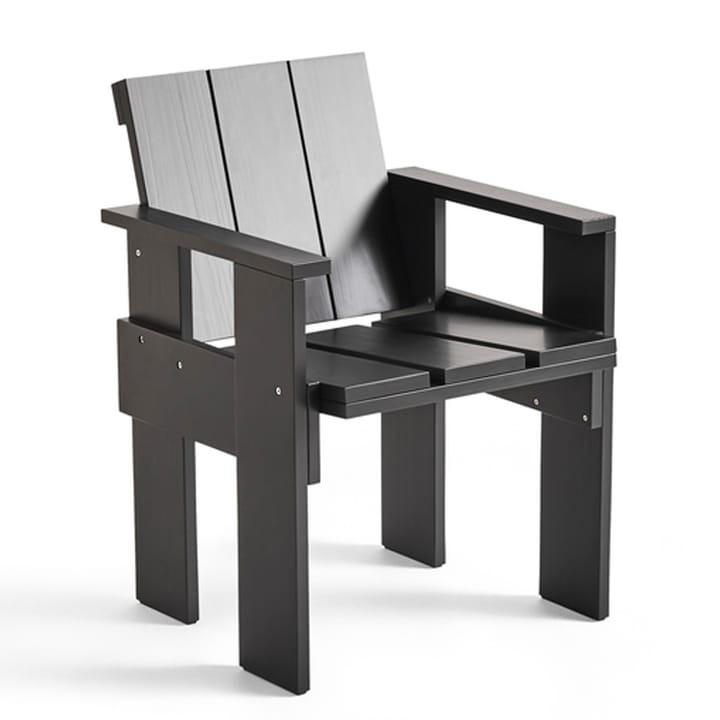 Crate Dining Chair armstoel gelakt sparrenhout - Black - HAY