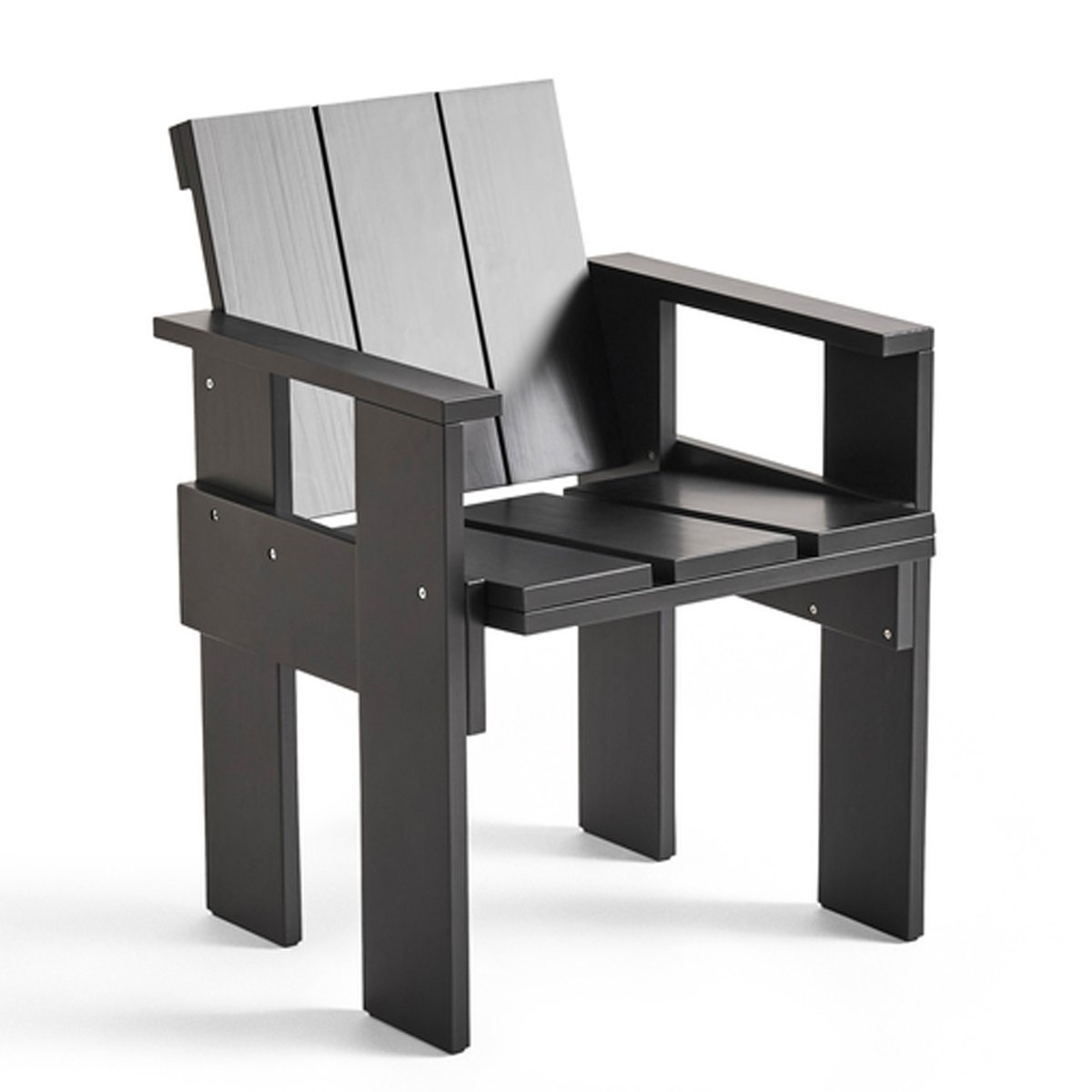 HAY Crate Dining Chair armstoel gelakt sparrenhout Black