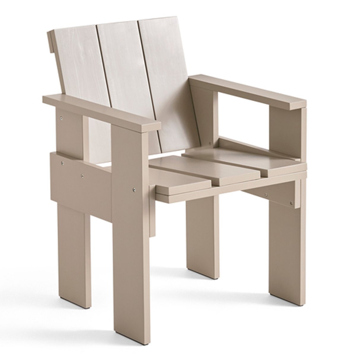 HAY Crate Dining Chair armstoel gelakt sparrenhout London fog