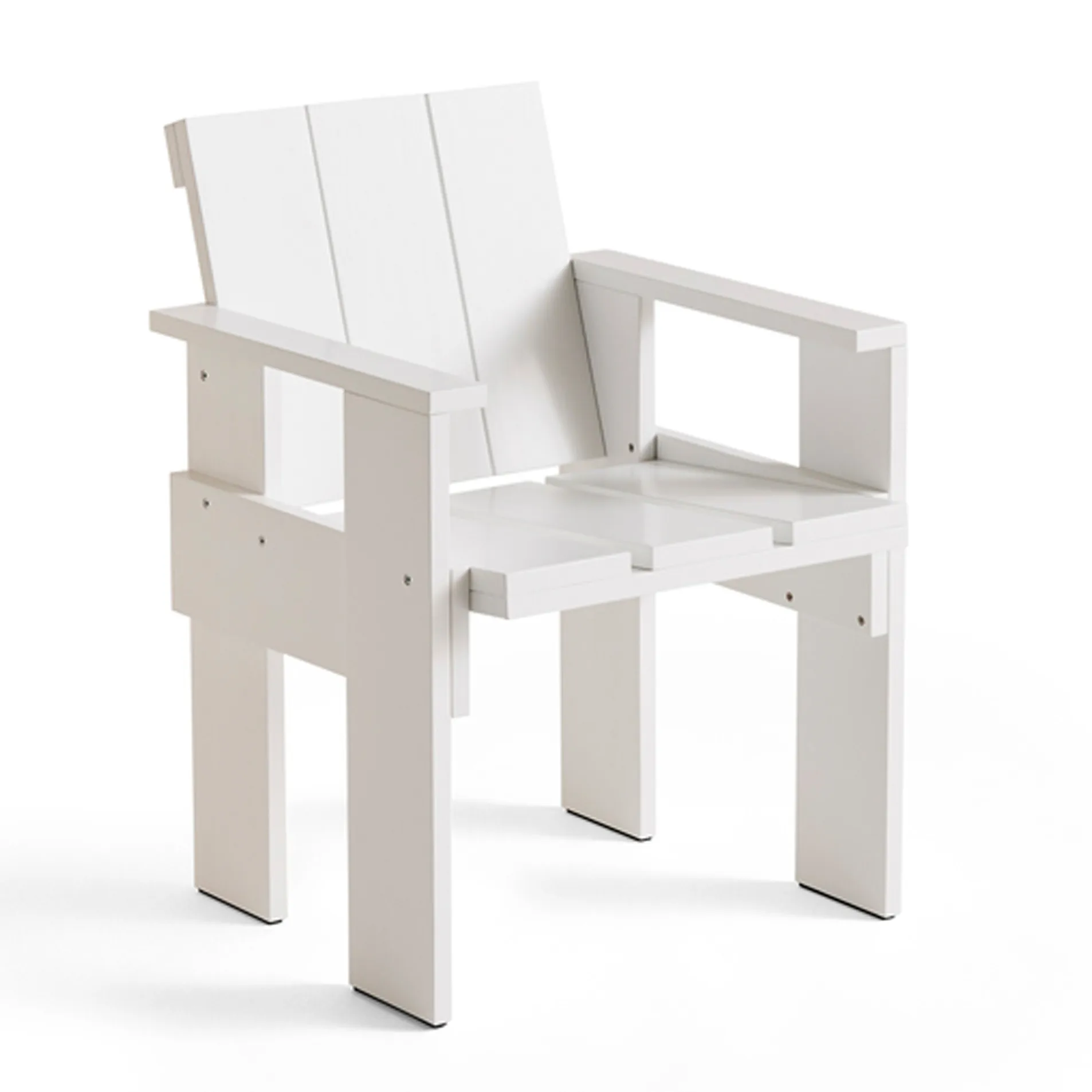 Crate Dining Chair armstoel gelakt sparrenhout, White HAY