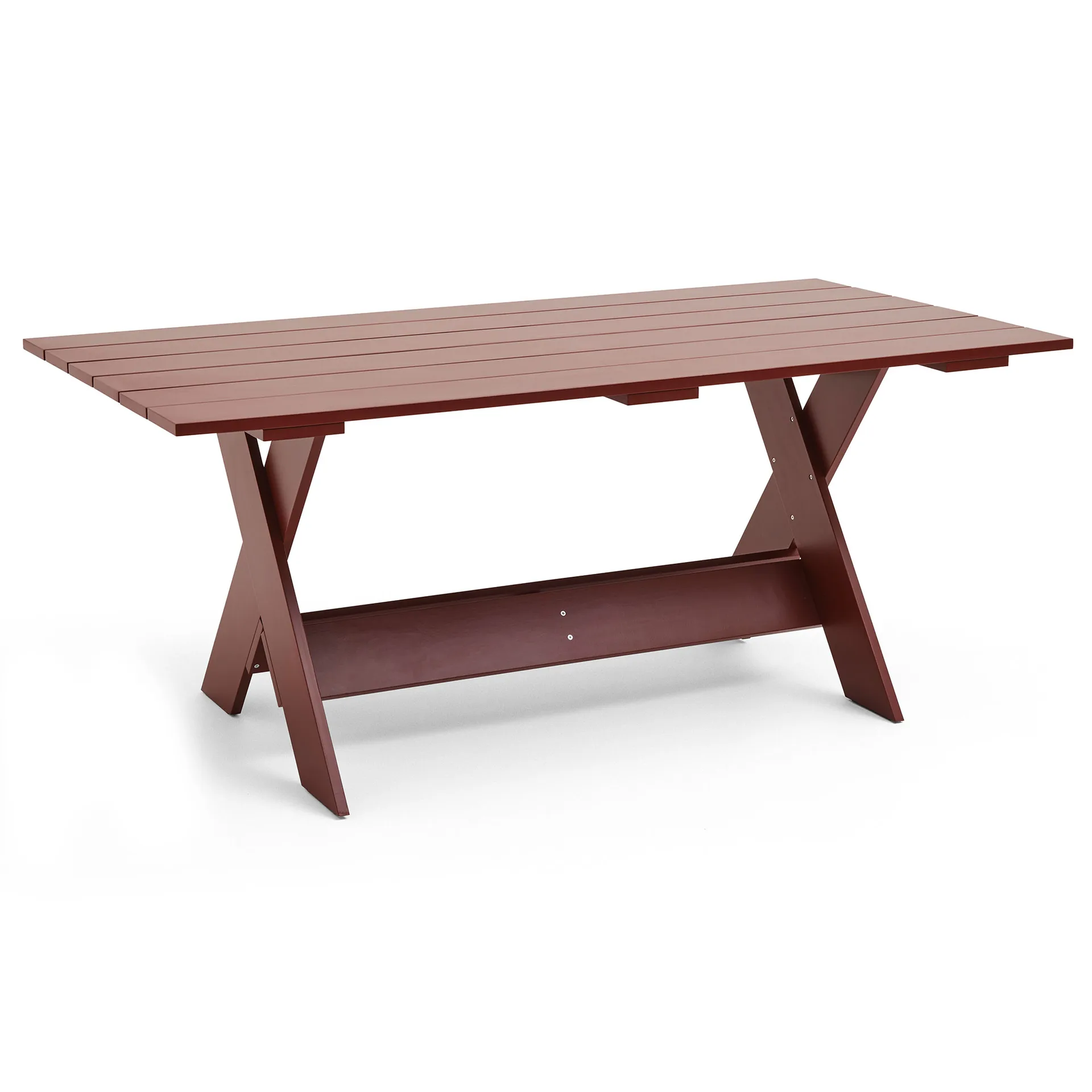 Crate Dining Table tafel 180x89,5 cm gelakt sparrenhout, iron red HAY