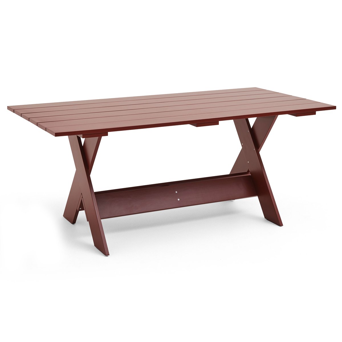 HAY Crate Dining Table tafel 180x89,5 cm gelakt sparrenhout iron red