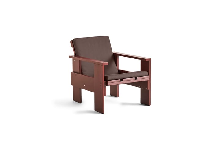 Crate lounge stoel gelakt sparrenhout, Iron red HAY