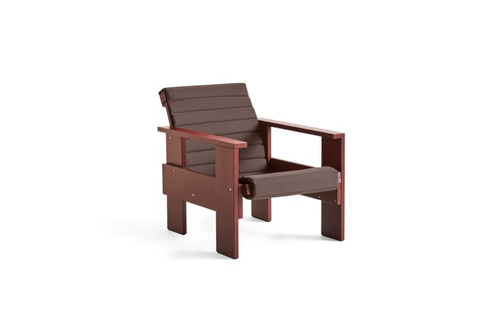 Crate lounge stoel gelakt sparrenhout, Iron red HAY
