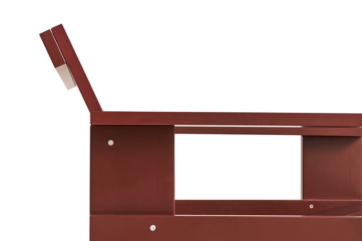 Crate lounge stoel gelakt sparrenhout, Iron red HAY