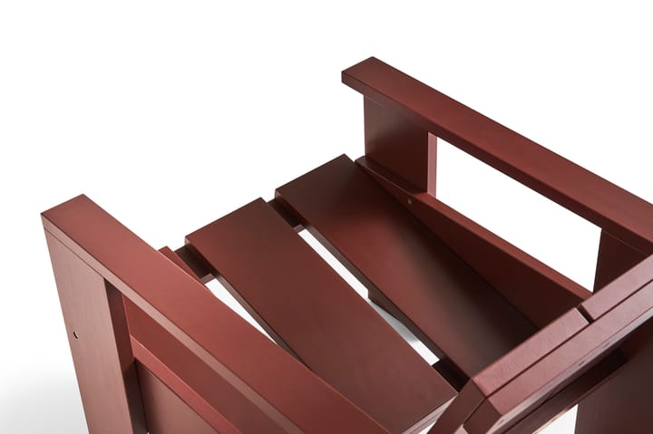 Crate lounge stoel gelakt sparrenhout, Iron red HAY
