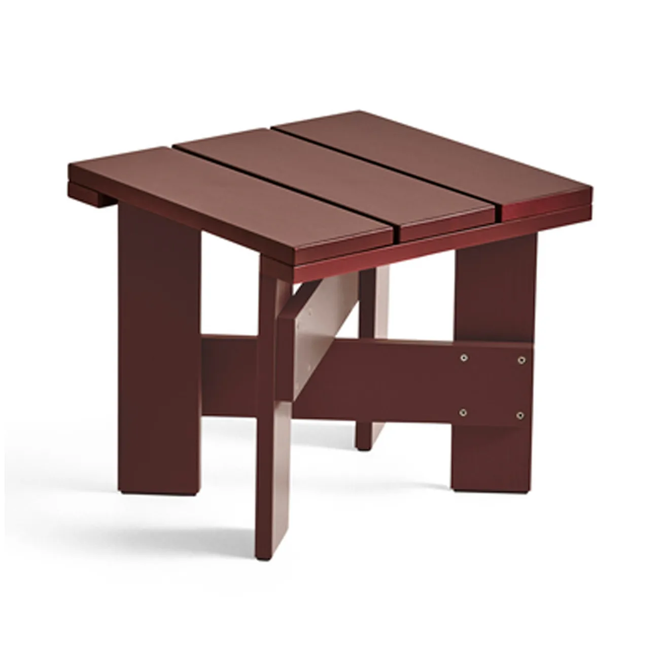 Crate Low Table tafel 45x45x40 cm gelakt sparrenhout, Iron red HAY