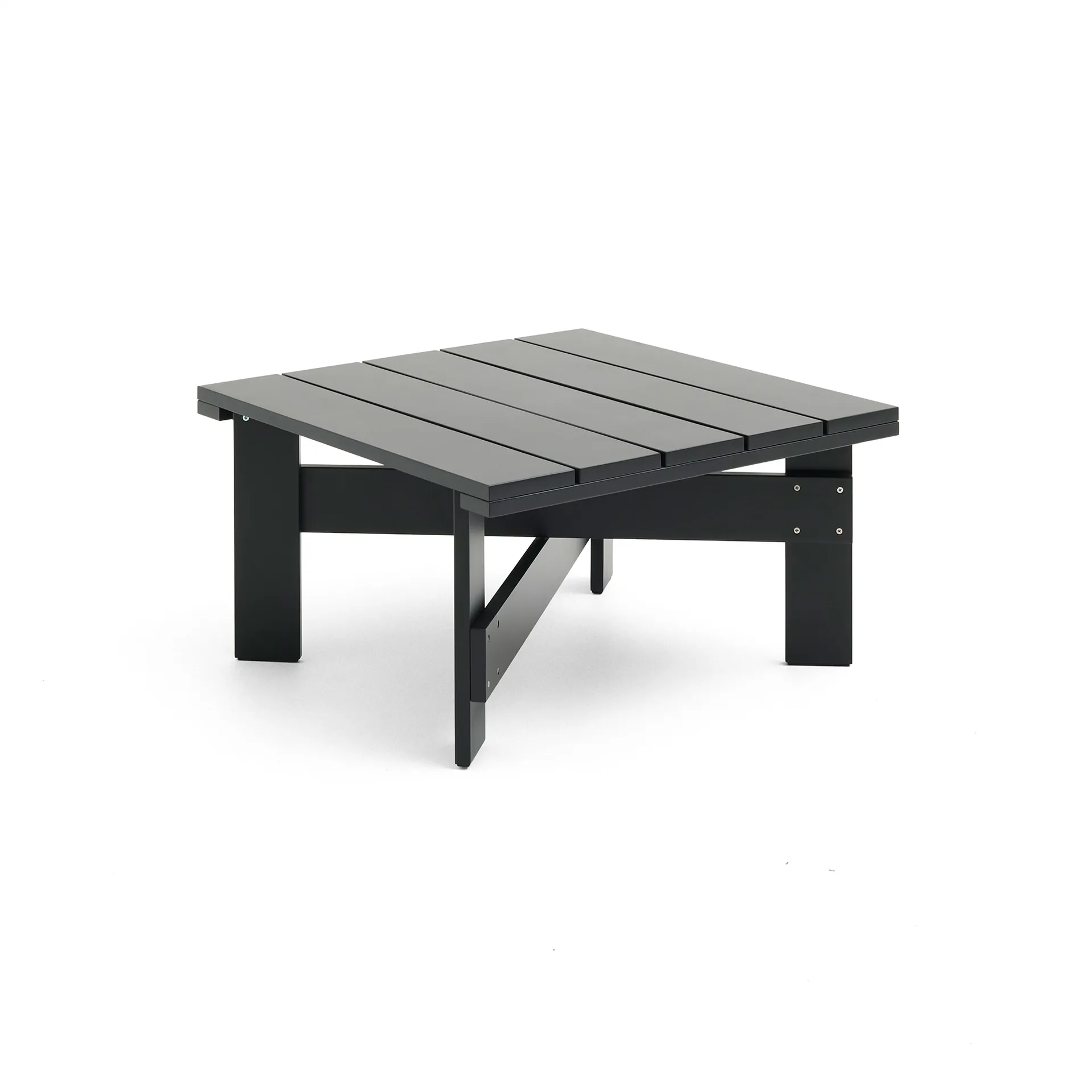 Crate Low table tafel 75,5x75,5 cm gelakt sparrenhout, Black HAY