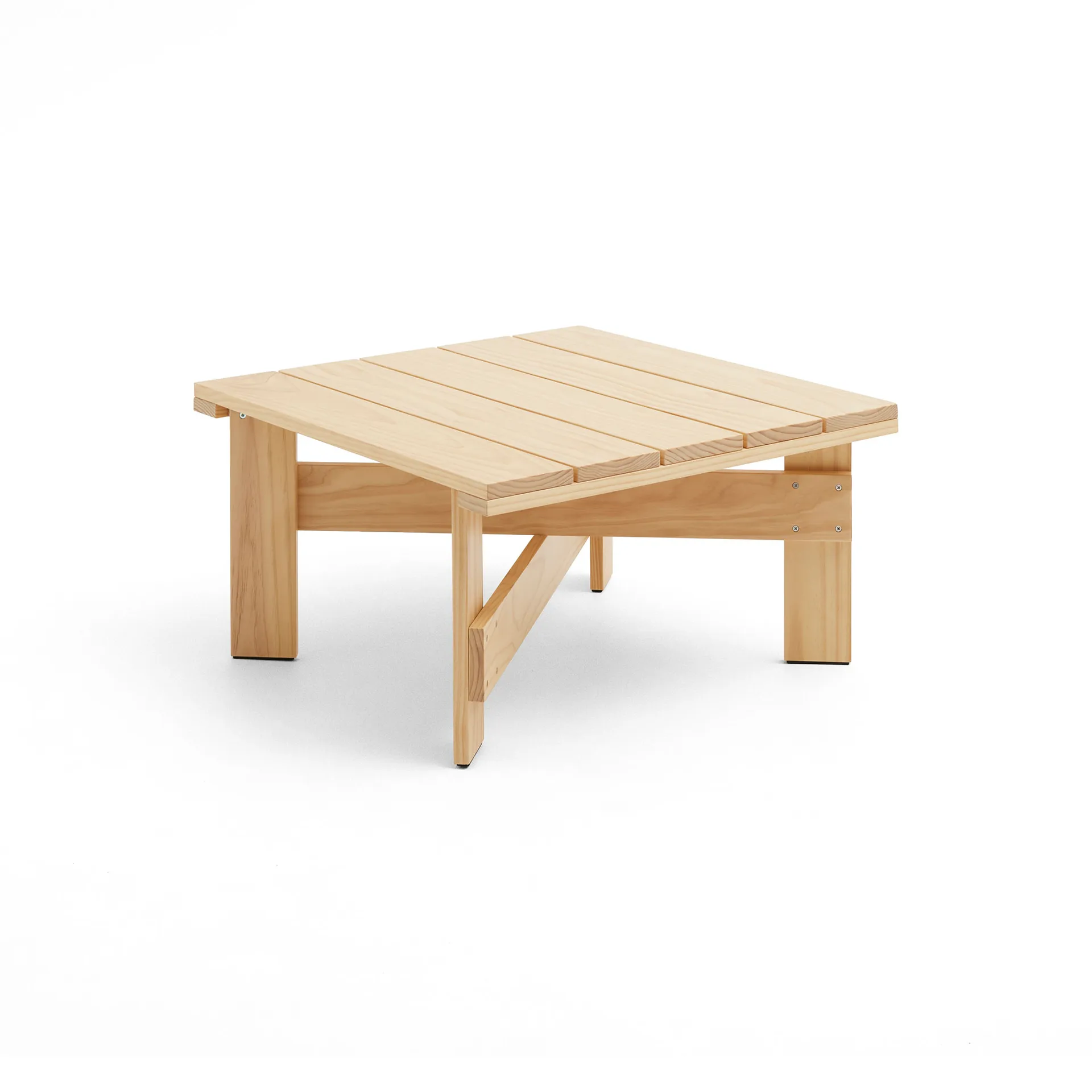Crate Low table tafel 75,5x75,5 cm gelakt sparrenhout, Helder HAY