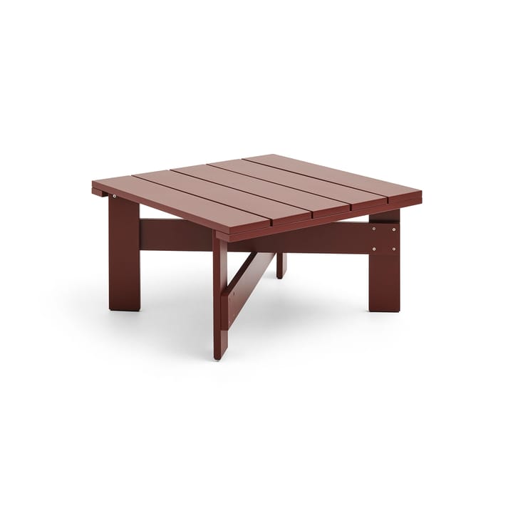 Crate Low table tafel 75,5x75,5 cm gelakt sparrenhout - iron red - HAY