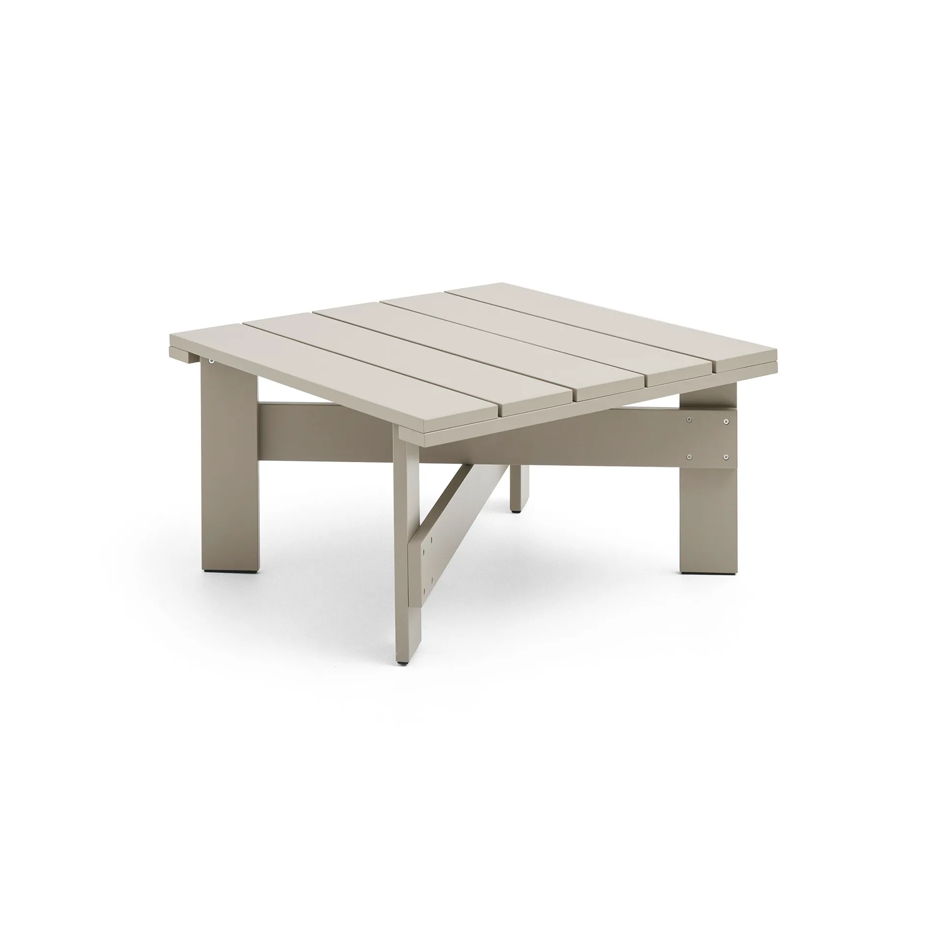Crate Low table tafel 75,5x75,5 cm gelakt sparrenhout, London fog HAY