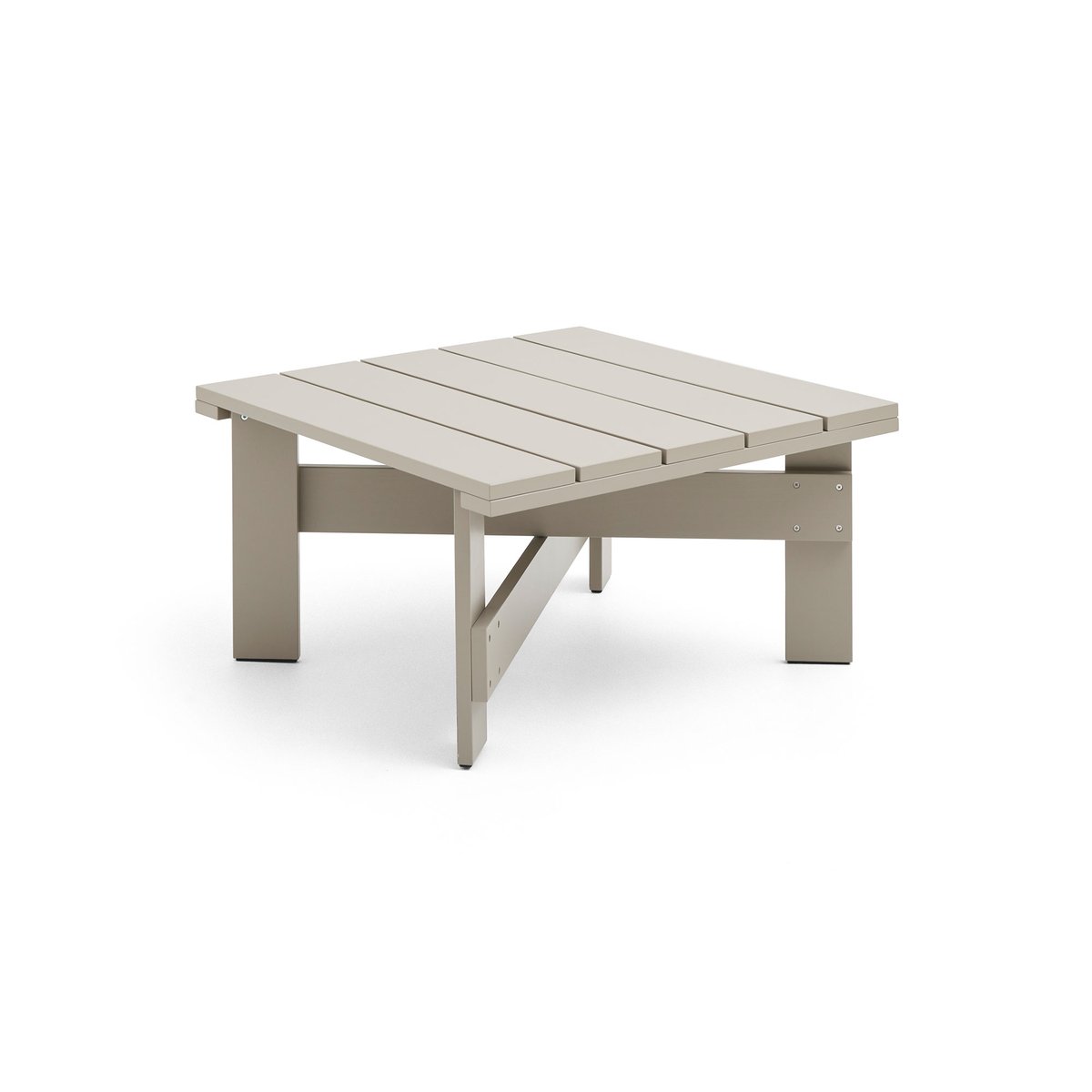 HAY Crate Low table tafel 75,5x75,5 cm gelakt sparrenhout London fog