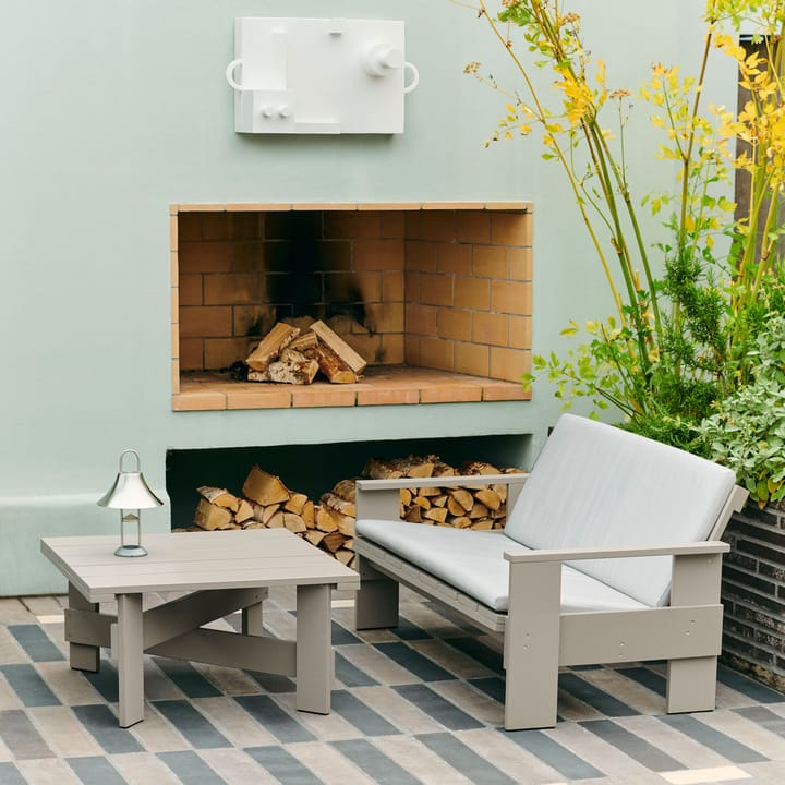 Crate Low table tafel 75,5x75,5 cm gelakt sparrenhout, London fog HAY