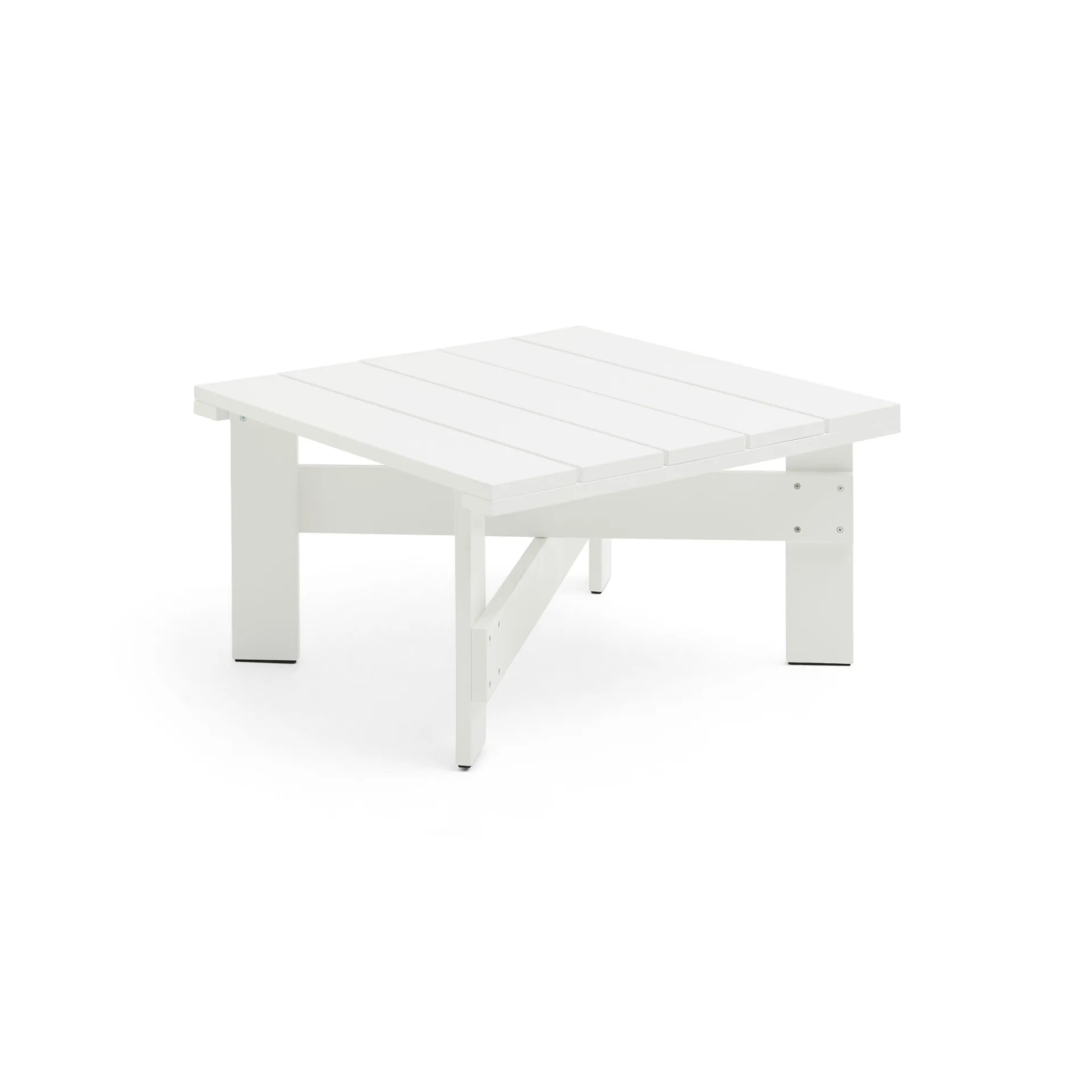 Crate Low table tafel 75,5x75,5 cm gelakt sparrenhout, White HAY