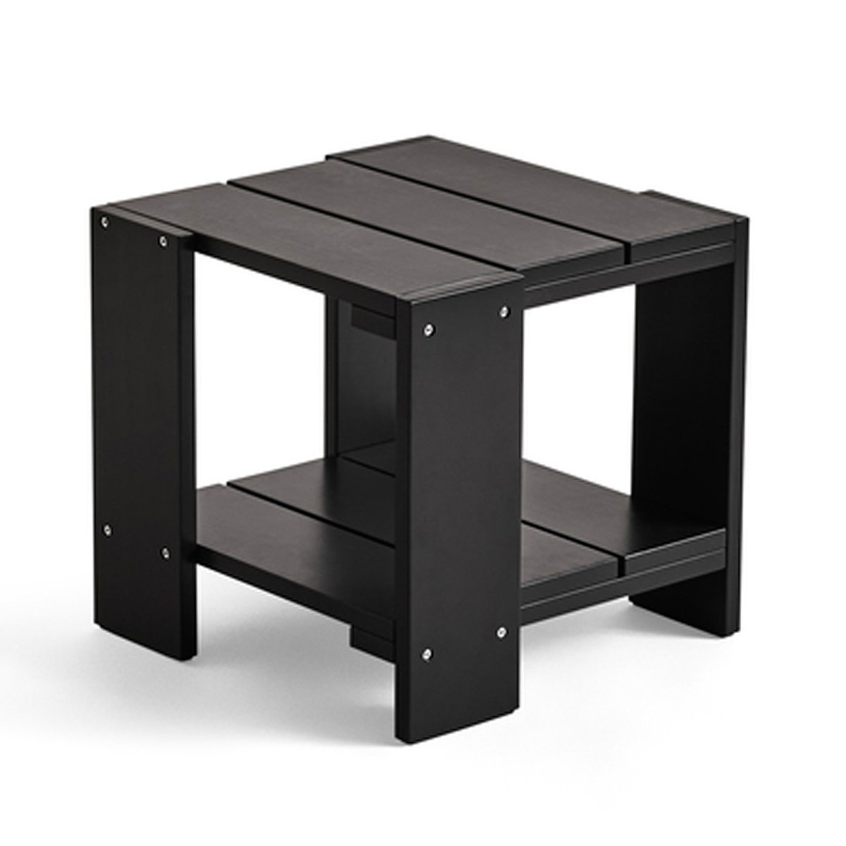 HAY Crate Side Table tafel 49,5x49,5x45 cm gelakt sparrenhout Black