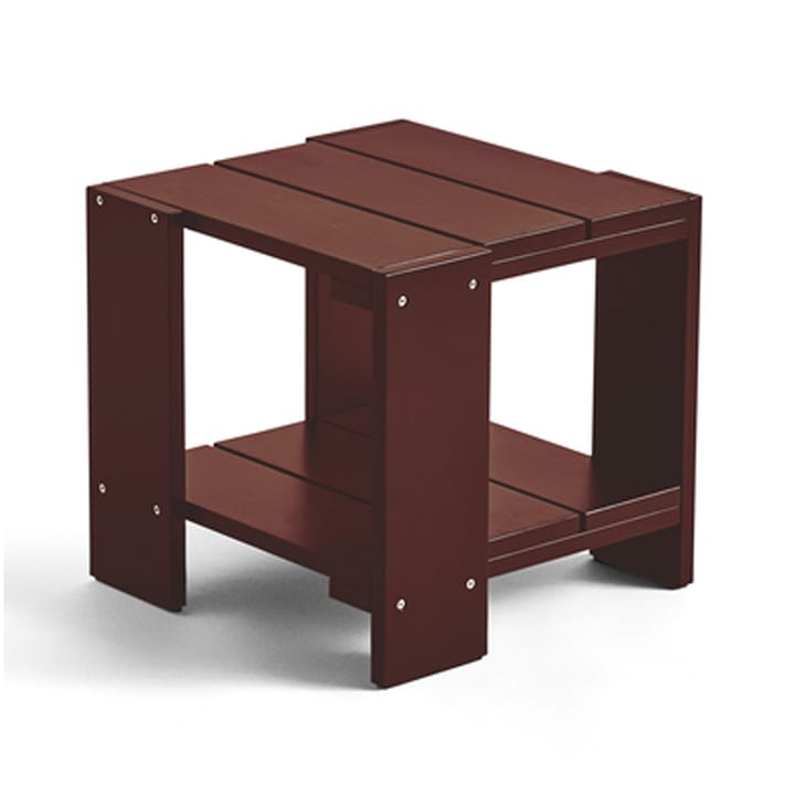 Crate Side Table tafel 49,5x49,5x45 cm gelakt sparrenhout - Iron red - HAY