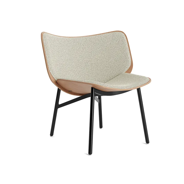 Dapper loungestoel - Coda 100 white–eiken–zwart onderstel - HAY