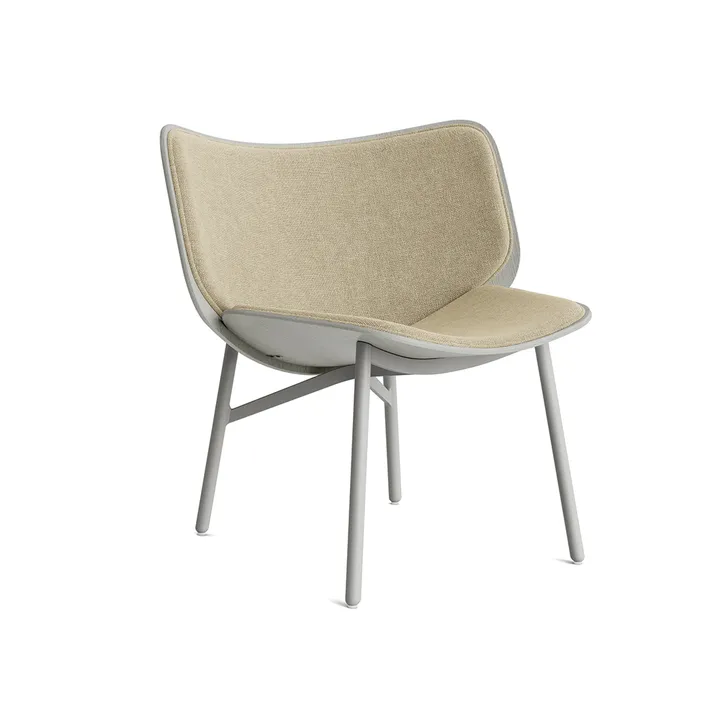 Dapper loungestoel - Linen dark beige–dusty grey eiken–grijs onderstel - HAY