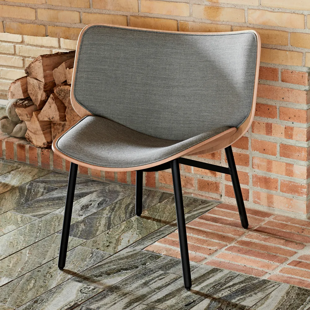 Dapper loungestoel, Steelcut Trio 446 yellow–eiken–zwart onderstel HAY