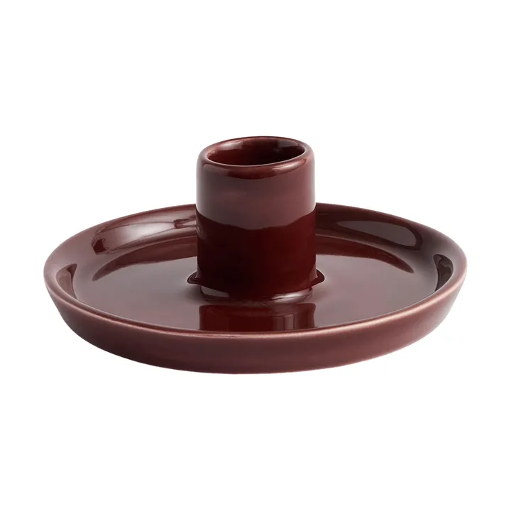 Disc kaarsenhouder - Chestnut brown, klein, Ø10x4,8 cm - HAY