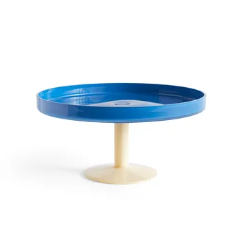 Display taartschaal op voet Ø26,5 cm - Blauw-beige - HAY