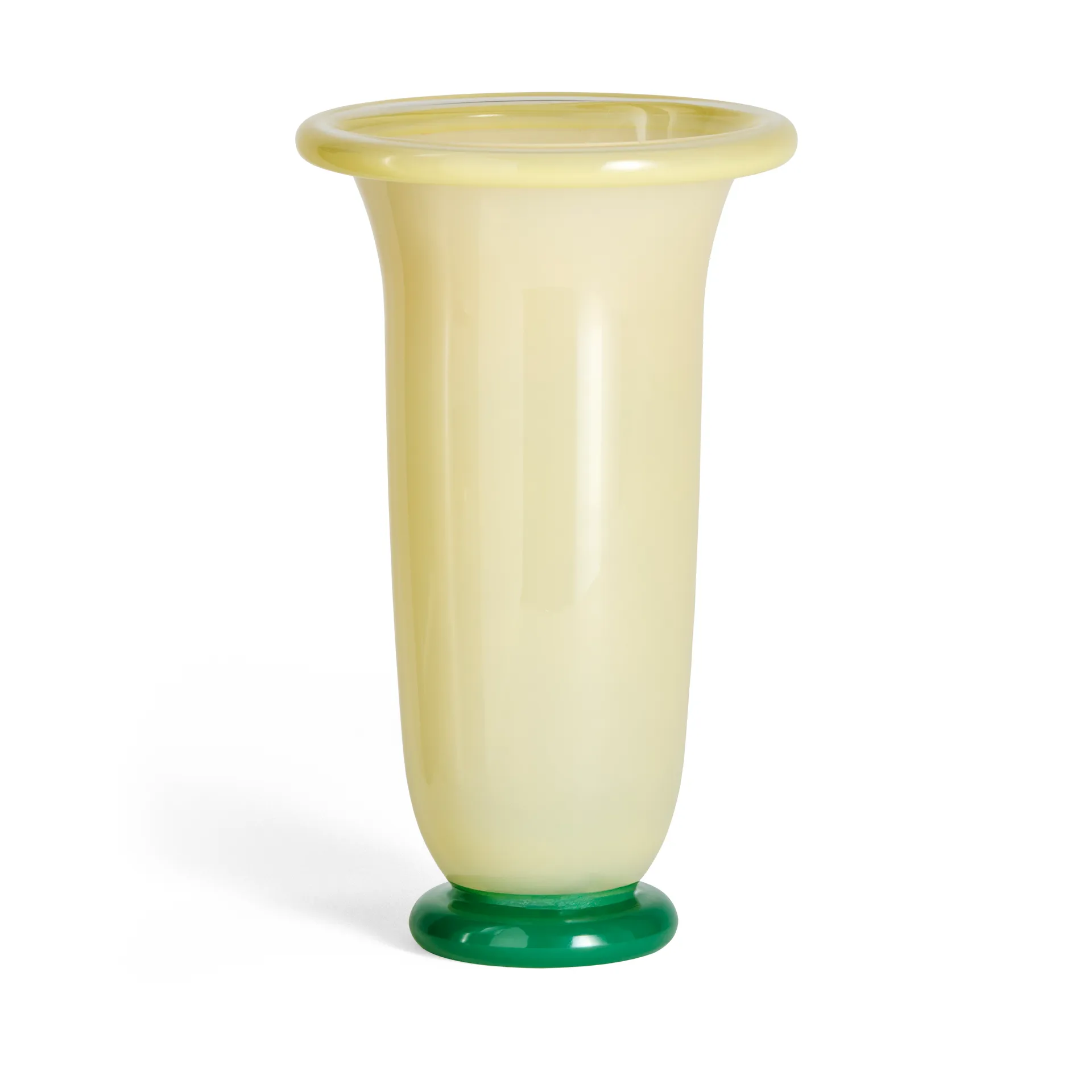 Empire vaas, Large Sand-lemon rim-green base HAY